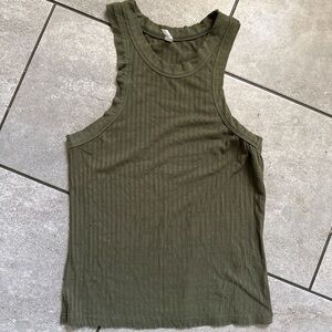 FP Movement Olive Green Ribbed Tank Top